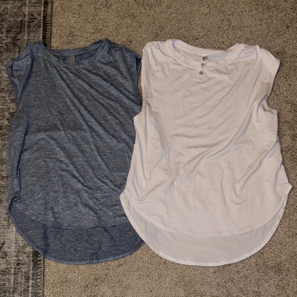 Fabletics Heather Blue and white  Tee
